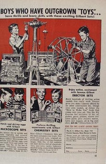 Erector Const Set Boys Outgrown Toys Ad 1956