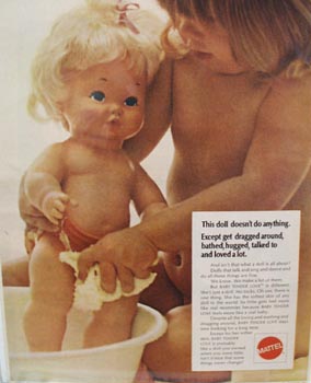 Mattel Baby Tender Love Bathing Ad 1970