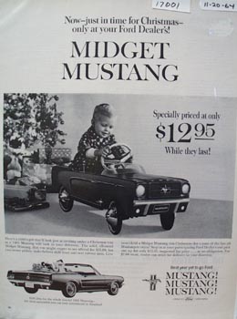 Midget Mustang Toy Christmas Ad 1964