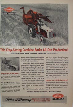 Ford Tractor Crop-Saving Combine Ad 1951