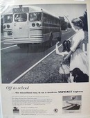 Asphalt Highway & School Bus Ad 1957