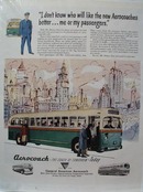 Aerocoach Bus Me or Passengers Ad 1948