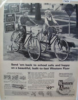 Western Auto Send To School Bike Ad 1963