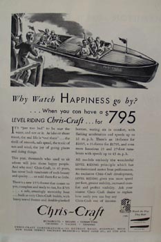Chris-Craft Boats Watch Happiness Ad 1932