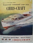 Chris-Craft DeLuxe Enclosed Boat Ad 1944