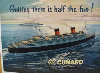 Cunyard Steamship Getting There Ad 1954