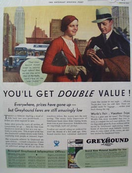 Greyhound Double Value Ad 1934