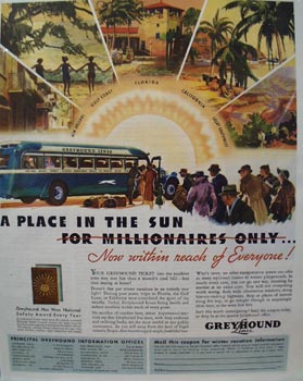 Greyhound Place in The Sun Ad 1934