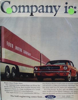 Ford Truck 600 Horses Gas Turbine Ad 1965