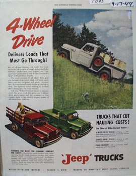 Jeep Trucks Must Go Through Ad 1949