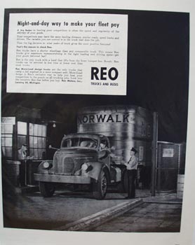 Reo Trucks Night & Day Ad 1948