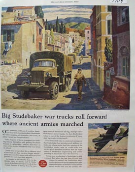 Studebaker War Trucks Roll Forward Ad 1944