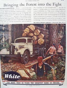 White Truck Bringing the Forest Ad 1944