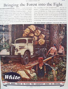 White Truck Bringing the Forest Ad 1944