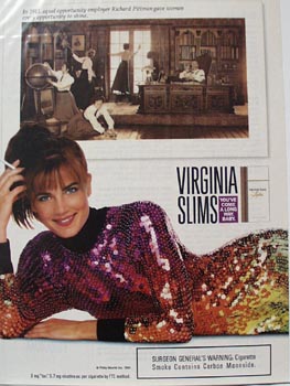 Virginia Slims Lady on Elbow Ad 1991