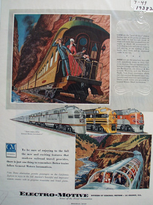 Electro-Motive Calif. Zephers Ad 1949
