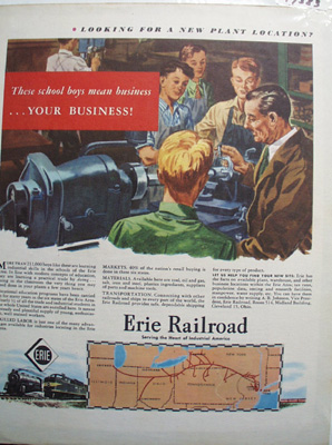 Erie RR School Boys Mean Business Ad 1947