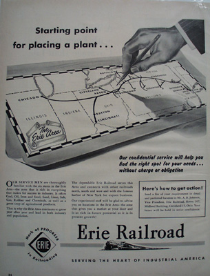 Erie RR Starting Point Ad 1949