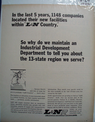 L & N RR 13 State Region Ad 1967