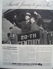 New York Central RR Smooth Journey Ad 1936
