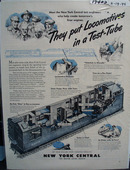 New York Central RR Locomotives in Test Tube Ad 1945