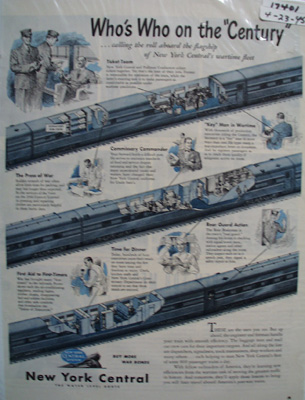 New York Central RR Who's Who Ad 1945