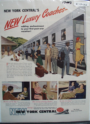 New York Central RR Luxury Coaches Ad 1946