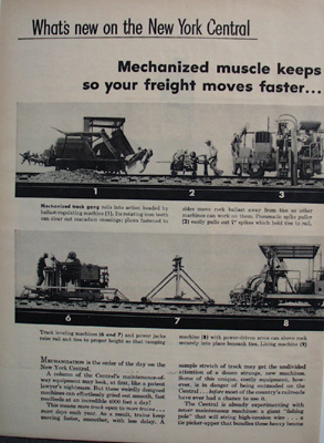 New York Central RR What's New Ad 1957
