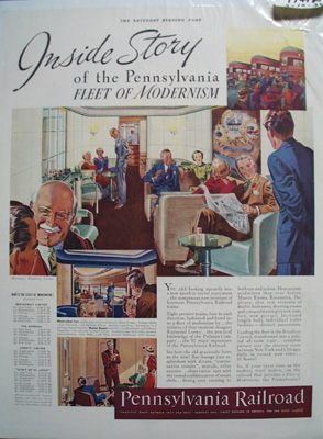 Pennsylvania RR Inside Story Ad 1938