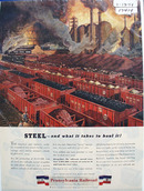 Pennsylvania RR Hauling Steel Ad 1944