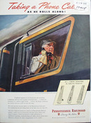 Pennsylvania RR Taking Phone Call Ad 1945