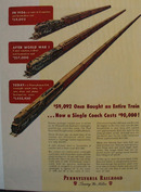 Pennsylvania RR Cost of Coach Ad 1947