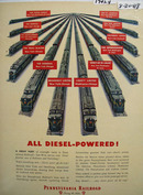 Pennsylvania RR Diesel Powered Ad 1948