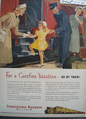 Pennsylvania RR Carefree Vacation Ad 1948