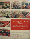 Pennsylvania RR Better RR Service Ad 1948