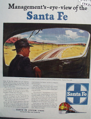 Sante Fe RR Eye View Ad 1946