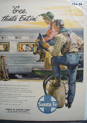 Santa Fe RR That's Eating Ad 1947