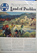 Santa Fe RR Land of Pueblos Ad 1947