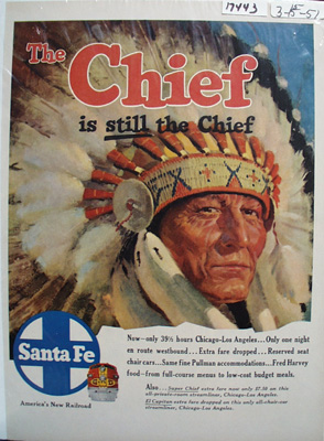 Santa Fe RR Still the Chief Ad 1950's