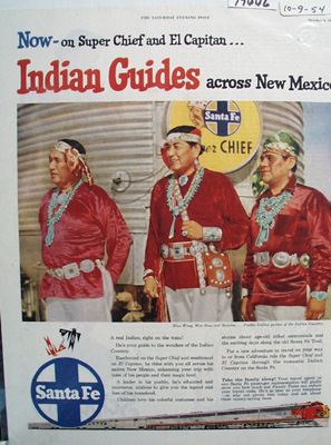 Santa Fe RR Indian Guides Ad 1954