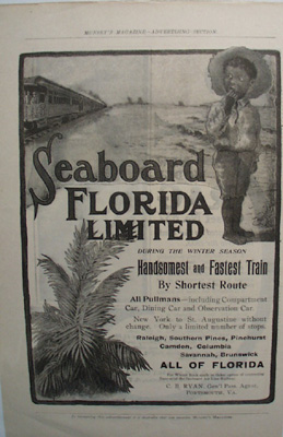 Seaboard Florida Ltd. RR Fastest Train Ad 1930's
