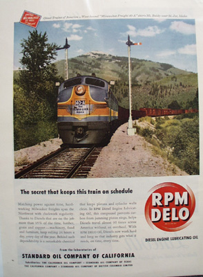 RPM Delo Std Oil & Diesel Engine Ad 1949
