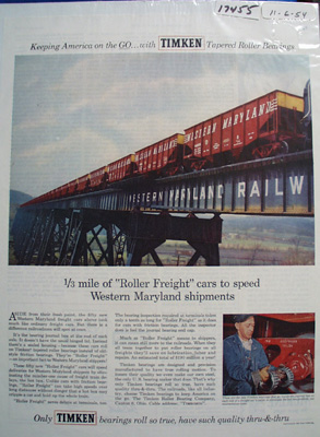 Timken Bearings Keeps America Going Ad 1954