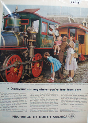 Insurance by N. America & Disneyland Ad 1958