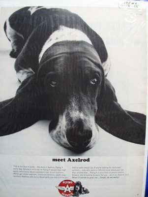 Flying A Service Station & Axelrod Ad 1965
