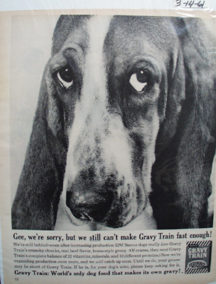 Gaines Gravy Train & Basset Ad 1961