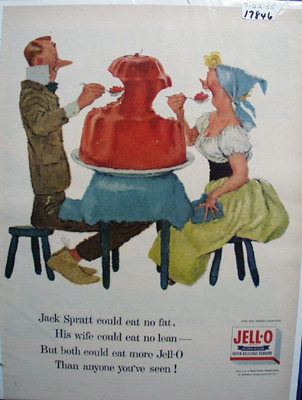 Jell-0 & Apple Core Jell-0 Ad 1955