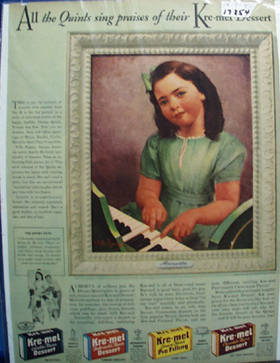 Kre-Mel Desserts & Annette Dionne Ad 1940