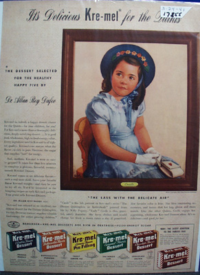 Kre-Mel Desserts & Cecile Dionne Ad 1941