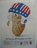 Skippy Football Helmet in Red/White/Blue Ad 1966